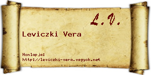 Leviczki Vera névjegykártya
